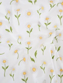 Bavlnená obliečka na vankúš Renforcé 40 × 60 cm - Sedmokrásky sivozelené/biele