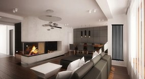 Regnis Kalipso MIR, vykurovacie teleso 500x1000mm so stredovým pripojením 50mm, 531W, čierna matná, KALIPSOMIR/1000/500/D5/BLACK