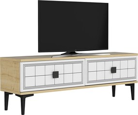 TV stolík/skrinka Yutta (dub + biela). Akcia -19%. Vlastná spoľahlivá doprava až k Vám domov. 1144960