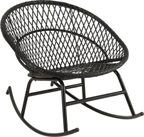 Čierne ratanové záhradné hojdacie kreslo Zayo Black - 118*82*78 cm