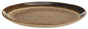 MADAM STOLTZ Kameninový tanier Brown 22 cm