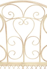 Rustikálna kovová lavička Tar - Krémová antik