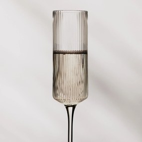 Ferm Living Poháre Ripple Champagne Clear – set 2 ks