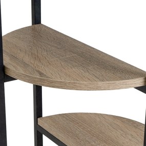 Regál v čierno-prírodnej farbe v dekore duba 40x80 cm – Casa Selección