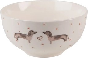 Porcelánový dezertný tanier s jazvečíkmi Dachshund Love - Ø 20cm