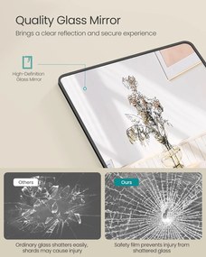 Obdĺžnikové celotelové zrkadlo so stojanom, Podlahové zrkadlo, čierne