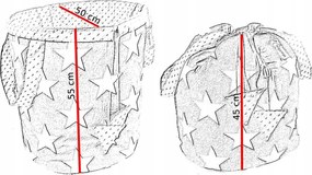Detský kôš na hračky ANIMALS - JUNGLE - šedý