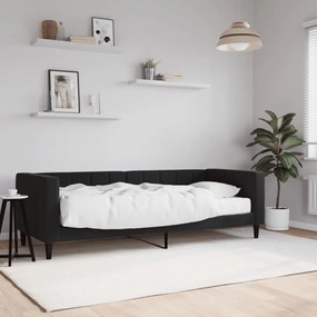 Denná posteľ s matracom čierna 80x200 cm zamat 3196664