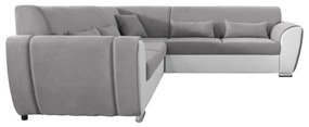 Rozkladacia rohová sedacia súprava s úložným priestorom do L VISEU ľavá sivá/biela