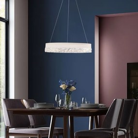 LED luster na lanku FROZI LED/32W/230V priemer 50 cm biely