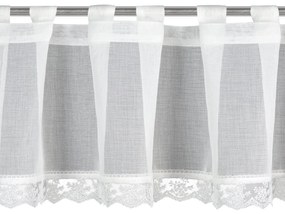 EUROFIRANY KRÁTKA ZÁCLONA NA PÚTKACH SUZAN 150X40 CM BIELA