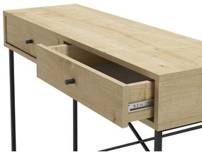 Konzolový stolík s doskou v dubovom dekore v prírodnej farbe 35x110 cm Titan – Marckeric