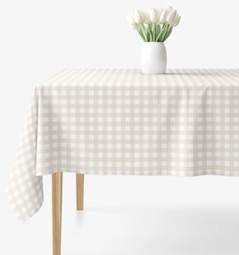 Goldea hranatý obrus 100% bavlnené plátno - latte kocky 100 x 100 cm