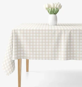 Goldea hranatý obrus 100% bavlnené plátno - latte kocky 80 x 80 cm