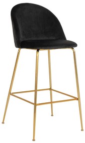 Dizajnová barová stolička Kristopher, čierna / mosadz