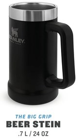 Čierny termo hrnček z nehrdzavejúcej ocele 700 ml The Big Grip Beer Stein Black – Stanley