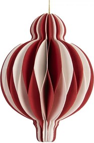 Papierová červená skladacia vianočná ozdoba banka - Ø 7*10 cm