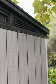 Záhradný domček Keter Artisan 9x7 grafitový/šedý, s podlahou