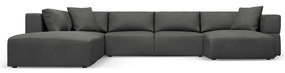 Tmavosivá rohová pohovka do "U", ľavý roh Esther – Milo Casa
