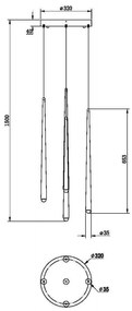 Závesné svietidlo MAYTONI CASCADE  MOD132PL-L30BSK