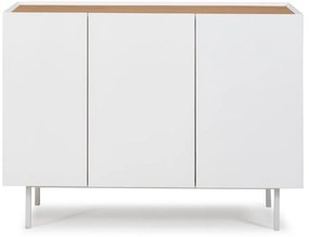 Biela nízka komoda v dekore duba 110x85 cm Arista – Teulat