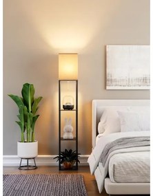 Stojacia lampa s policami 1xE27/40W/230V čierna/biela