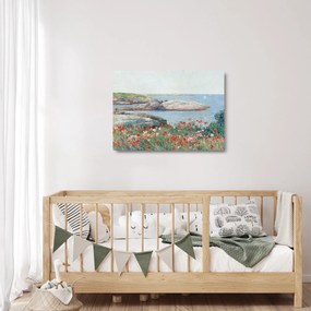 Sklenený obraz - Childe Hassam, Poppies,  Isles of Shoals, reprodukcia (70x50 cm)