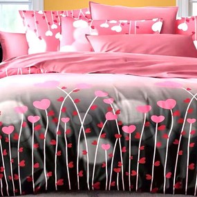Bavlnené obliečky Homa TELIAN GREY HEARTS 7-dielna sada 140x200 cm