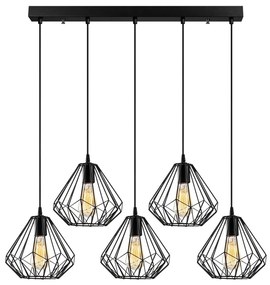 Čierne závesné svietidlo s kovovým tienidlom Diamond – Opviq lights