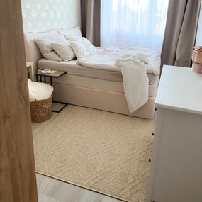 Ayyildiz, Kusový koberec Patara 4956 Beige – na von aj na doma, 80x150, béžová, chodba / predsieň