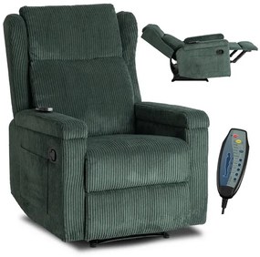 Masážne kreslo ANDREA, zelený menčester