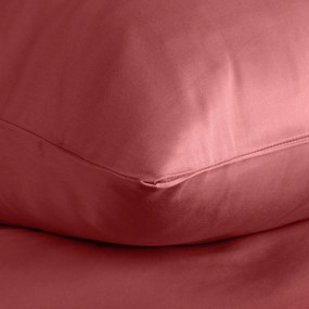 SATÉNOVÉ OBLIEČKY DINA 160X200 CM, 2 KS 70X80 CM ČERVENÉ