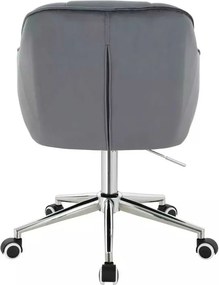 LuxuryForm DESIGN Stolička AVOLA VELUR na striebornej podstave s kolieskami - tmavo šedá