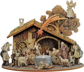 AMADEA Drevený skladací betlehem 3D 23 cm