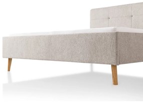 Sivá/hnedá čalúnená dvojlôžková posteľ bez roštu 180x200 cm Smart – Meise Möbel