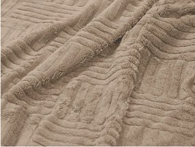Luxusná svetlohnedá baránková deka z mikroplyšu STRIPES Rozmer: 150 x 200 cm