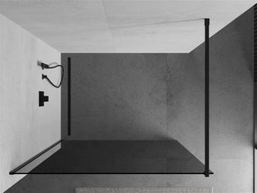 Mexen Kioto sprchová zástena WALK-IN 8mm, 100x200 cm, sklo šedé-profil čierny, 800-100-101-70-40