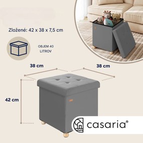 InternetovaZahrada Taburetka s úložným priestorom 42x38x38 cm - antracit