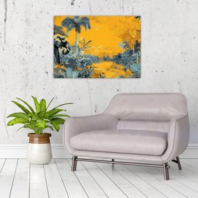 Sklenený obraz - Slon v prírode (70x50 cm)