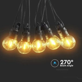 LED Solárna reťaz 10xLED/0,5/4,5V 12 m 3000K IP44 + DO