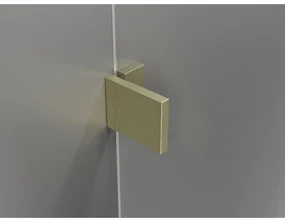 Mexen Lunar, L pravý výklopný päťuholníkový sprchový kút 100 x 80 cm, 8mm číre sklo, zlatý matný profil, 831L-100P-080L-55-00-P