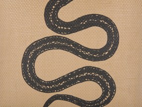 Sada 2 vankúšov s motívom hada 45 x 45 cm béžovo čierna MANORA Beliani