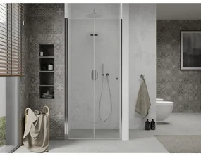Mexen Lima, skladacie sprchové dvere do otvoru 65 x 190 cm, 6mm číre sklo, chrómový profil, 856-065-000-01-00-D
