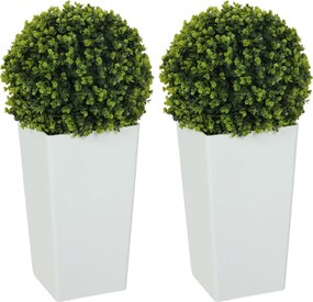 HOMCOM sada 2 umelých eukalyptových topiary, 65 cm, 330 listov, realistické UV-odolné plastové rastliny v kvetináčoch do obývačky, spálne, kancelárie
