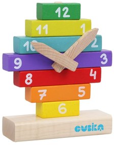 CUBIKA 14354 Hodiny s magnetickými ručičkami - drevená skladačka 10 dielov