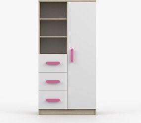 Regál SCOUT - dub sonoma/biely (viac variant)