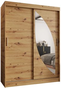 Šatníková skriňa 150 cm Milain (dub artisan). Akcia -20%. Vlastná spoľahlivá doprava až k Vám domov. 1125999