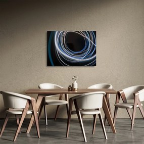 Sklenený obraz modrých liniek (70x50 cm)