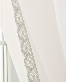 Záclonky Lily 2 ks.,  voál s krajkou - krátke farba produktu biela látka polopriehľadný, lesklá