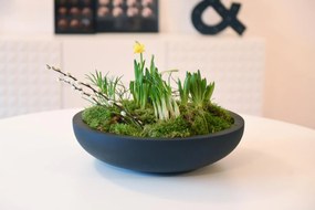 Okrasná miska PLANA, sklolaminát, 43x11 cm, antracit